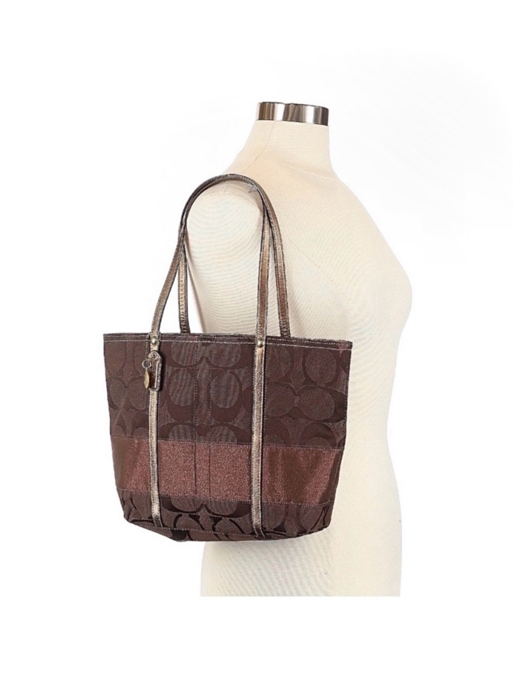 Coach Signature Logo Stripe Canvas F13548